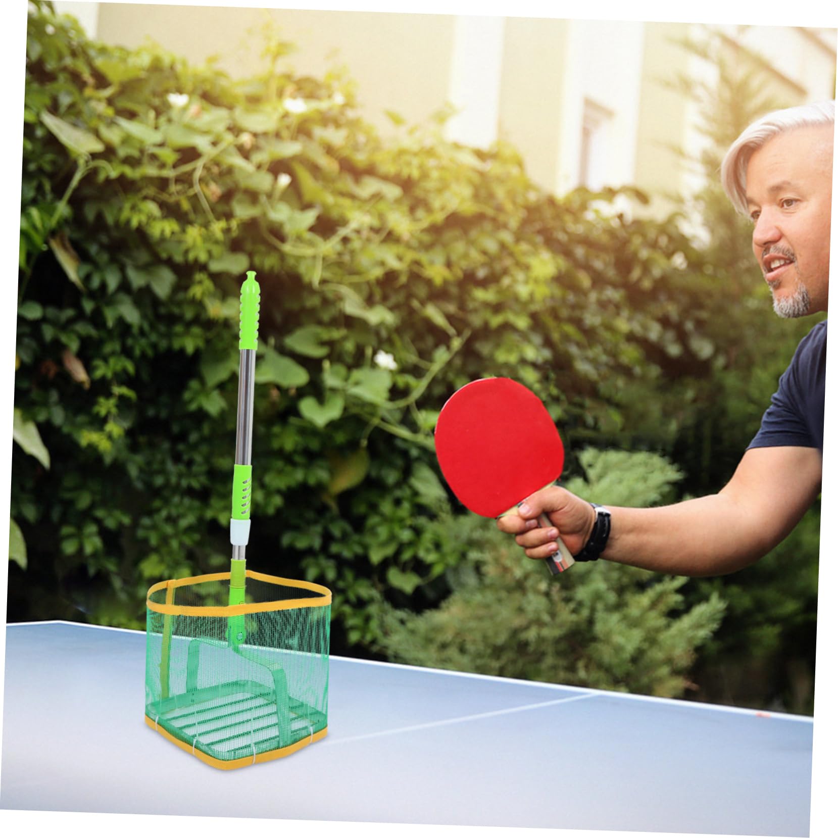 Raccoglitore Palline Pingpong Telescopico Verde Strumento Ergonomico per Recupero Palline Tennis Tavolo Design Schiena e Materiale Resistente per Allenamento Sportivo