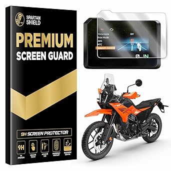 Spartan Shield Digital Meter Screen Guard For NEW 2025 KTM 250 ADVENTURE || 5 INCH COLOR TFT Instrument Display Protector || Water Resistant || Adventure250 Bike Accessories 2024 [Not Tempered Glass]