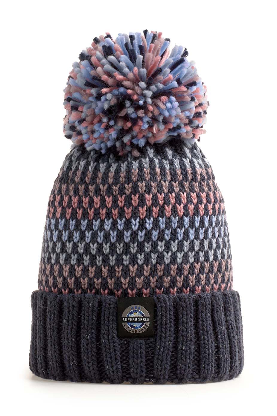B&Q -  Reflective Nordic Knit Bobble HatPink Saphire