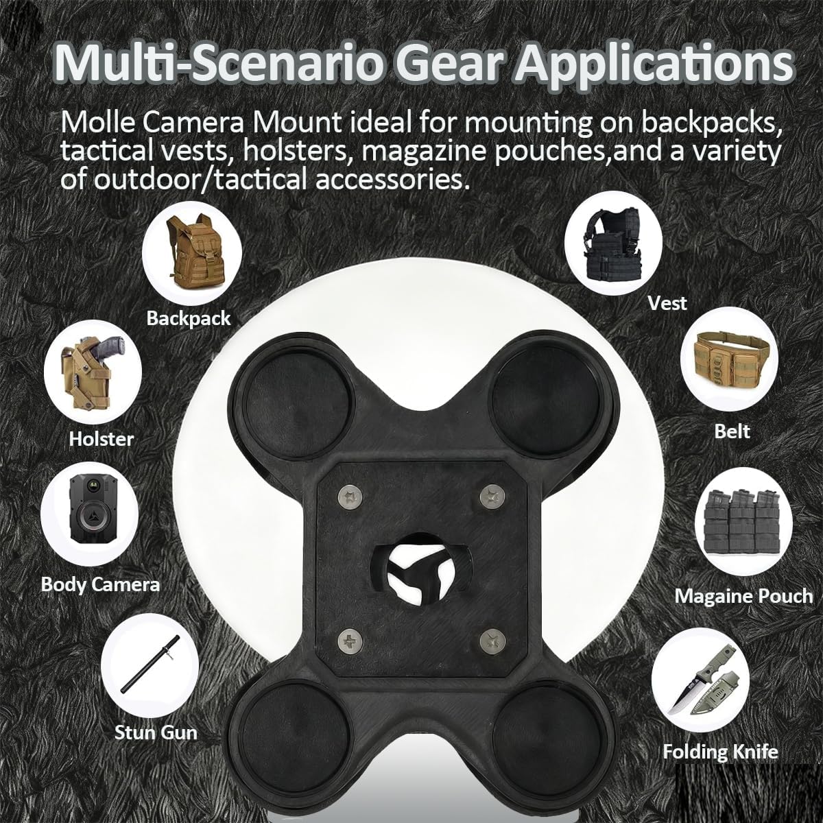 Camera Mount Compatible with Axon Body Cameras 2/3/4, Lightweight Alloy Construction, Suitable for Uniforms (Magnetic View)