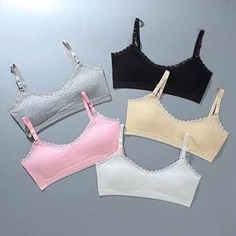 Soft Training Bra for Girls 10-15 Years - Adjustable Strap Girls Bras | Cami Tank Top with Lace Trim
