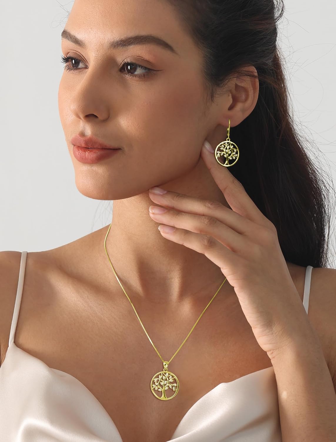 YL 925 Sterling Silver Tree of Life Necklace for Women Round Tree Pendant Birthstone Jewelry for Mom - Image 3