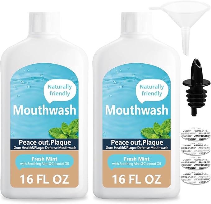Leak-Proof Empty Mouthwash Bottles Containers for Cruise: 32oz in Total