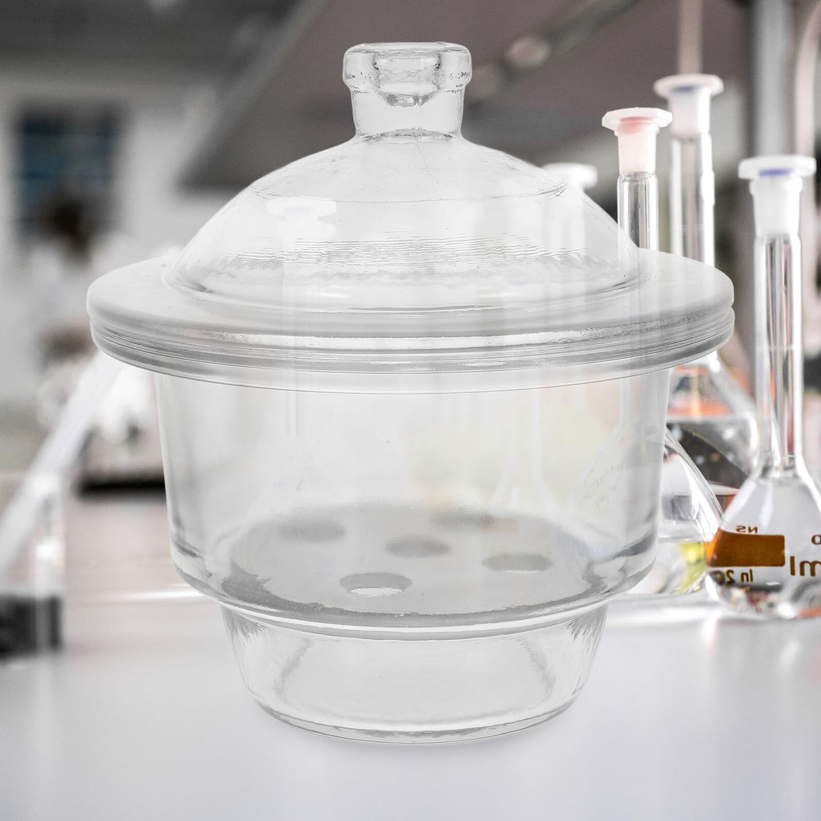 Hohopeti Labor exsikkator Glas Vakuum trockenschale mit Hochwertigem Borosilikatglas Transparente Labor trockenflasche Einfaches Design Praktisches Laborzubehör für Wissenschaft und Lehre