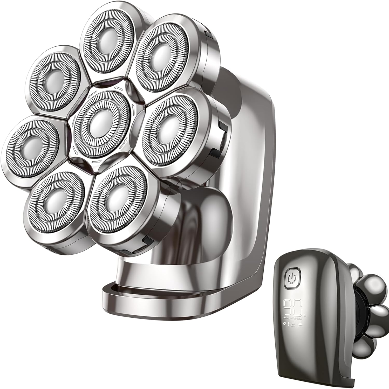 Phisco 8D Electric Head Shaver for Bald Men, Upgraded Cordless Rechargeable Razor, Wet/Dry Use with LED Display