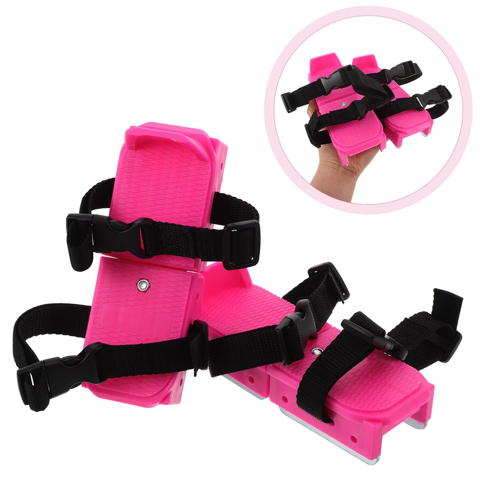 Gatuida Pattini Mini per Ragazzi Principianti 1 Paio Rosa Regolabili | Adatti a Pista e Outdoor, Pp Metallo Ribbon, Design Semplice e Comfort per Uso Multiscena