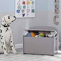 Vista 4 de Delta Children MySize - Escritorio con silla con compartimento de almacenamiento + caja de juguetes MySize Deluxe, color gris (paquete)