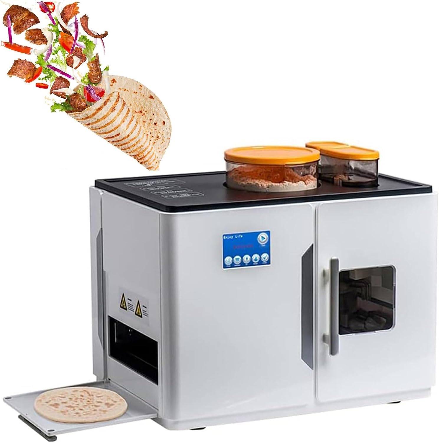 Commercial Bread Making Machine Electric Chapati Tortilla Pancake Flatbreads Pita Making Machine, Fully Automatic for Home Roti Maker
