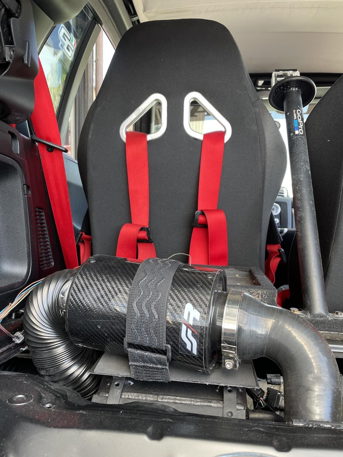 SIMONI RACING AB1 Airbox in Carbonio con Filtro a cono diametro tubo snodato da 76mm regolabile da 21cm a 82cm