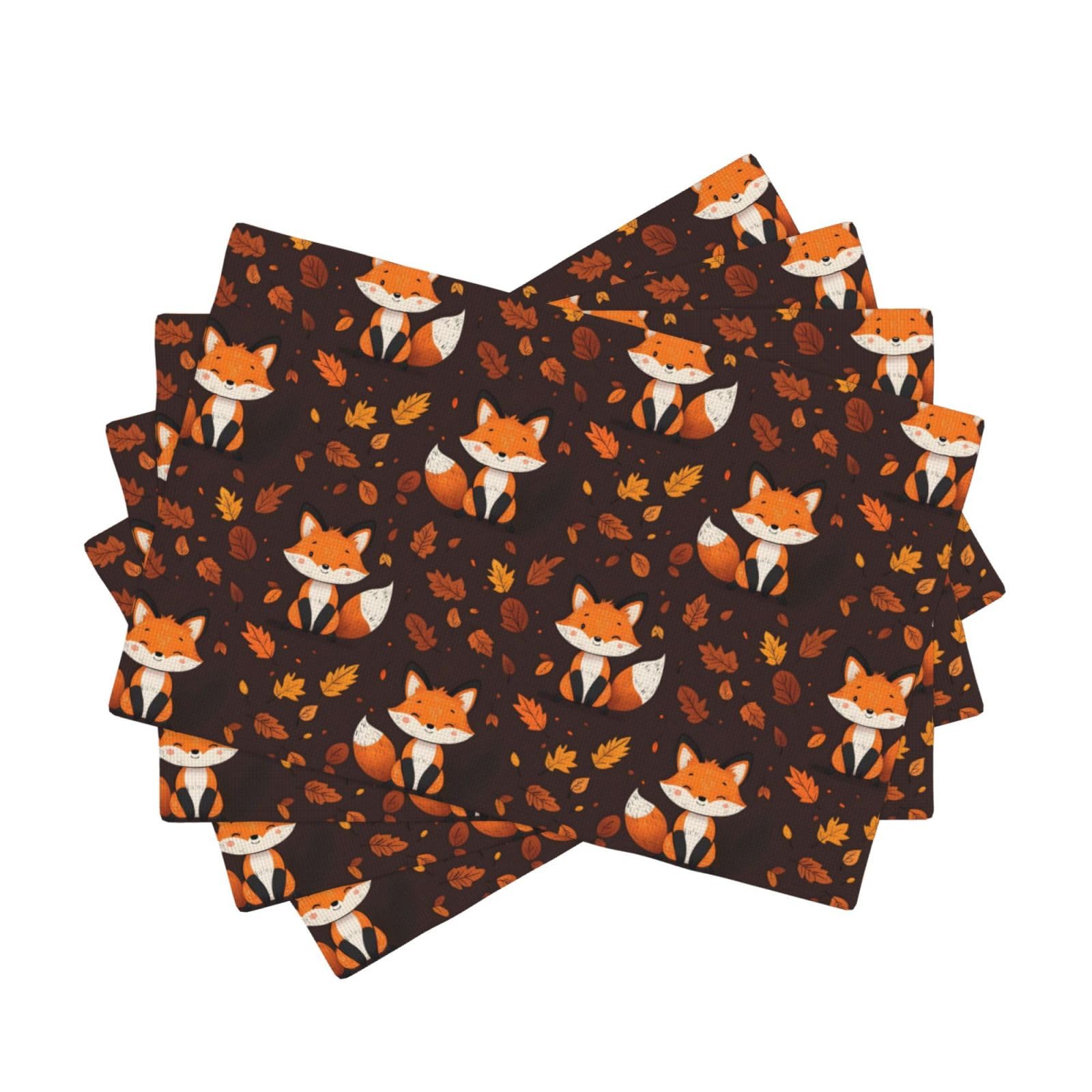 Set de table tissu de qualité 30x45 cm lot de 4 renard