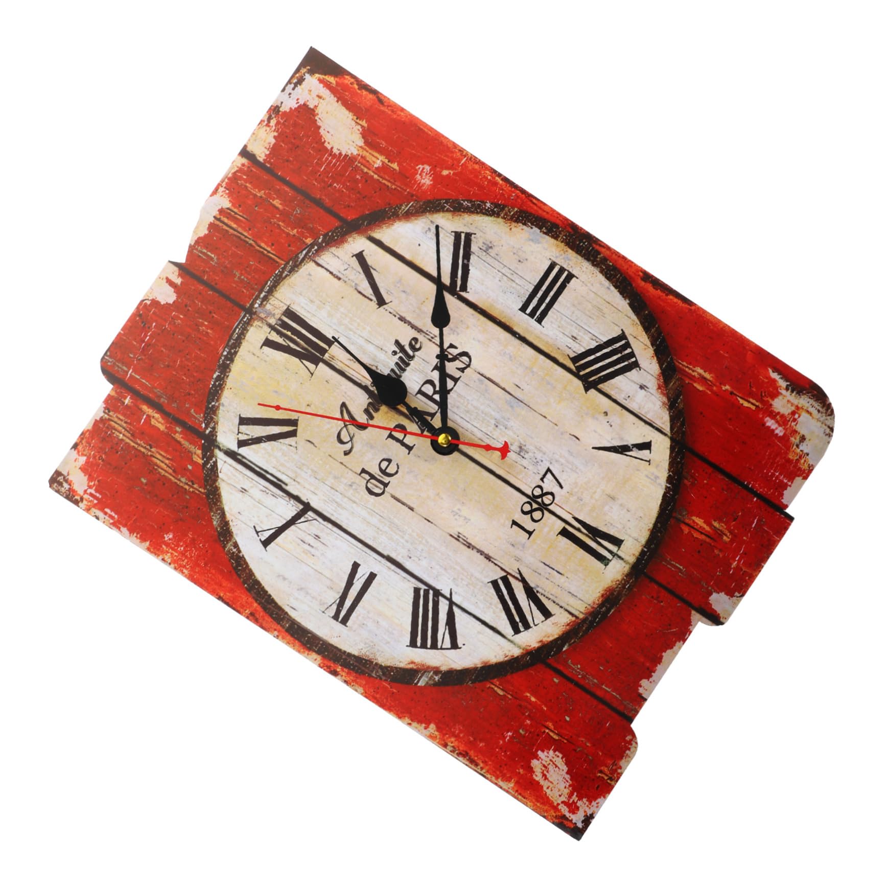 Horloge murale avec échelle claire bois silencieuse créative