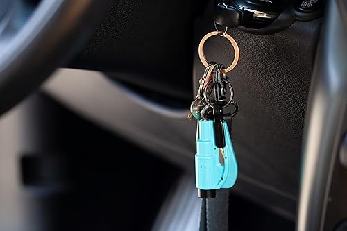 Miniatura 5 de resqme Herramienta de escape de coche con llavero de emergencia original, cortador de cinturón de seguridad 2 en 1 y rompeventanas, fabricado en