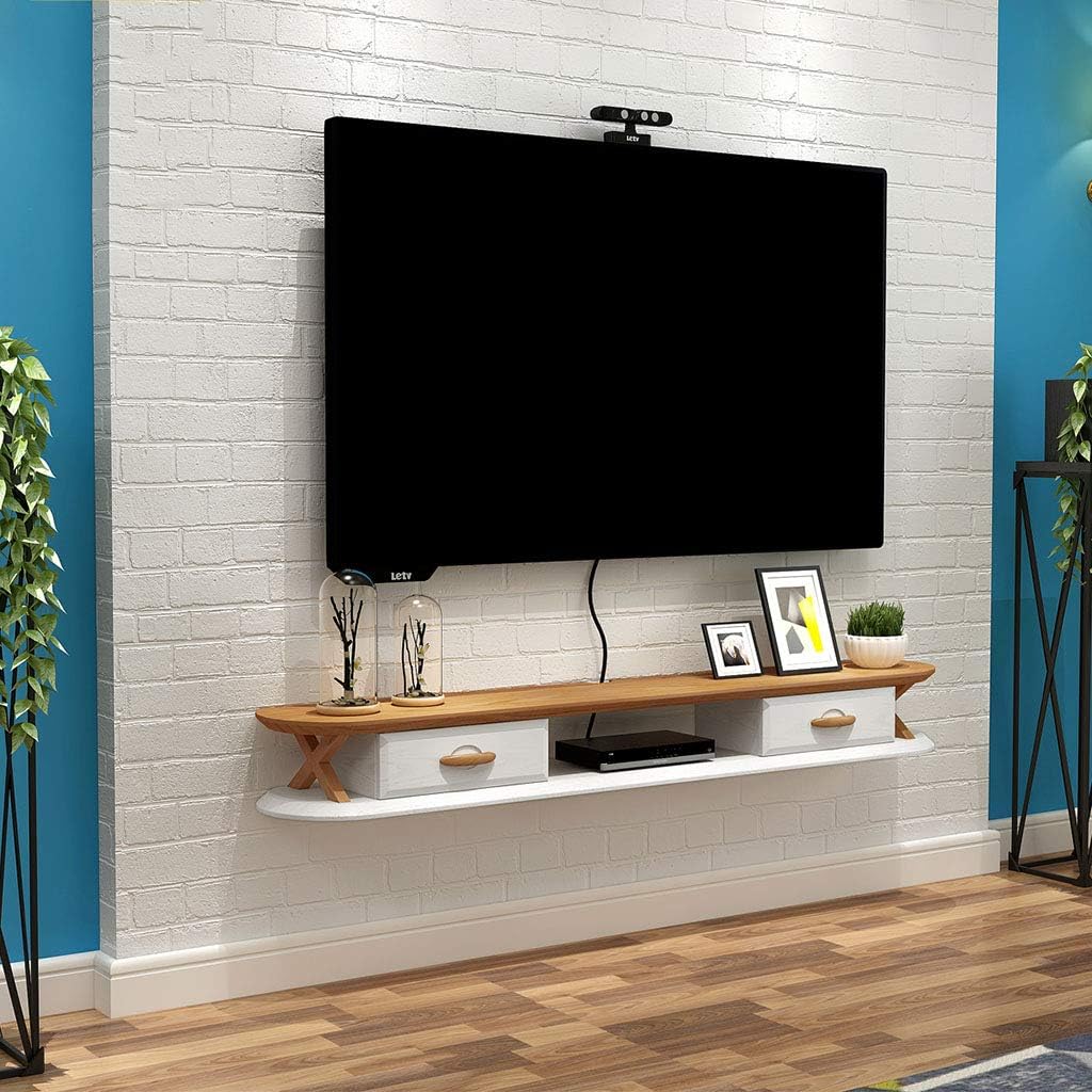 Wall Mount Shelf TV Floating Shelf Router Rack Storage Box