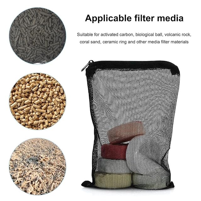 Foto 5 de 8 de DONGKER 10 bolsas de filtro para acuario, bolsas de filtro de acuario con cremallera