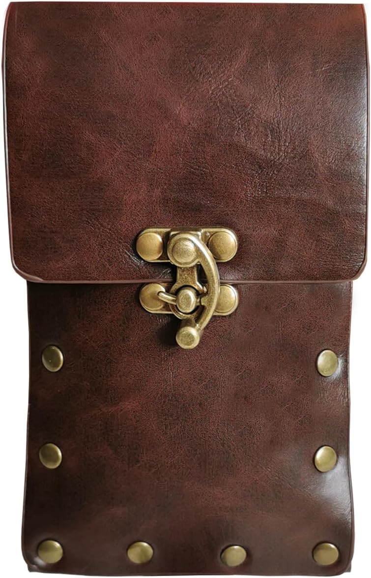 Larswon Plus Size Renaissance Leg Harness Bag - Synthetic Leather Belt Bag for Women - Dark Coffee - Image 2