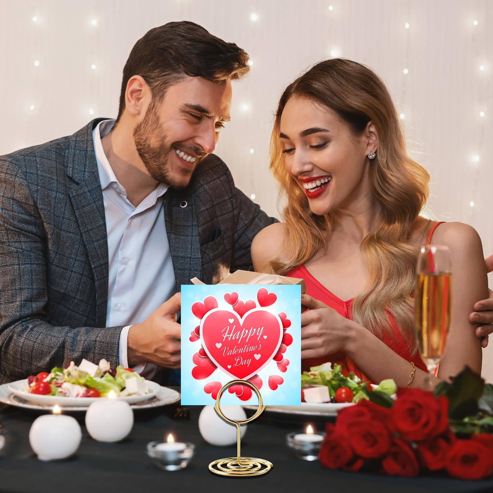 Supporto Segnaposto Tavolo Oro 24 Pezzi, Porta Memo Clip per Matrimoni Carte Biglietti da Visita