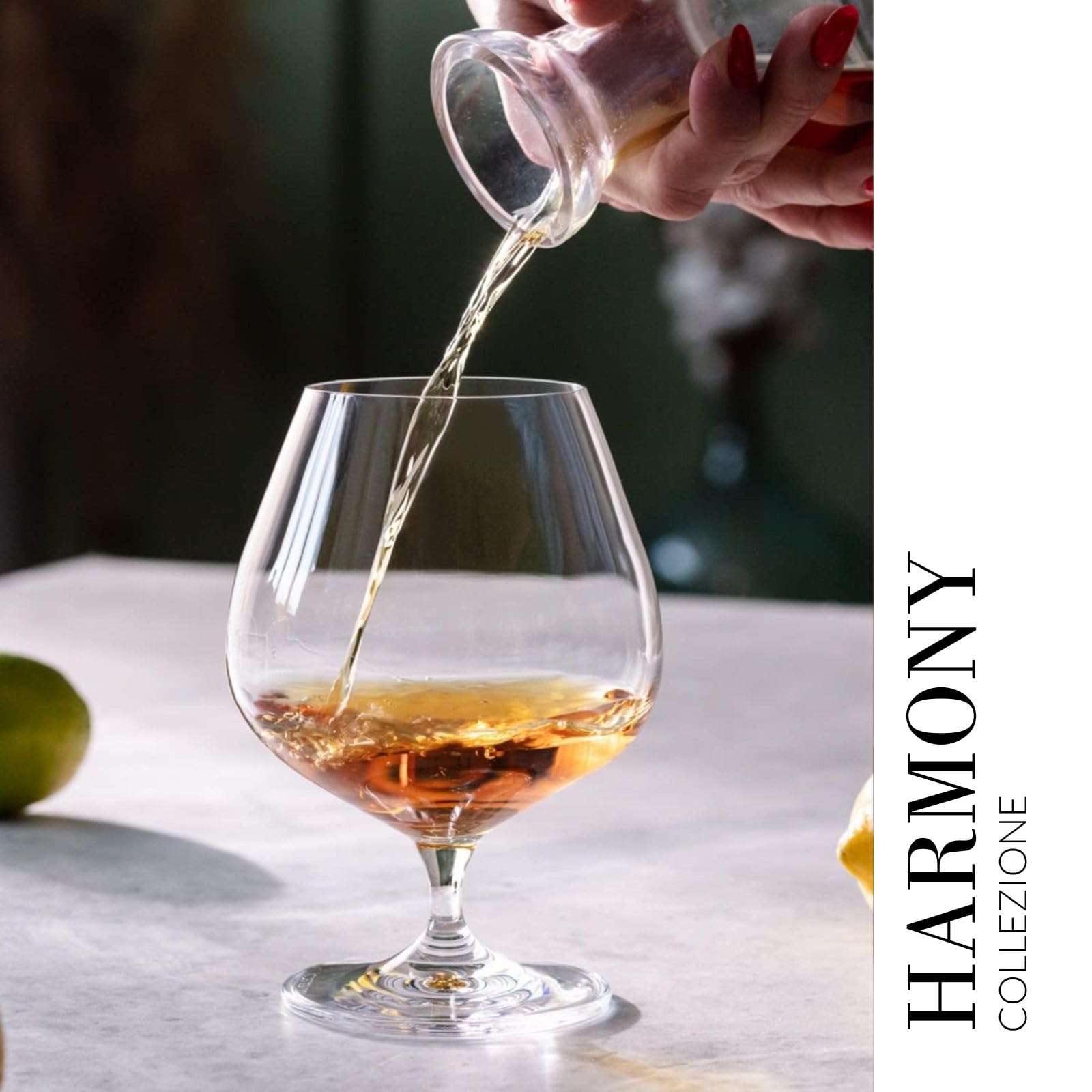 Krosno Harmony Calici Brandy Cognac 590 ml, Set 6 Pezzi, Vetro Cristallo Senza Piombo, Snifter Eleganti per Degustazione, Casa Ristorante, Lavabili in Lavastoviglie
