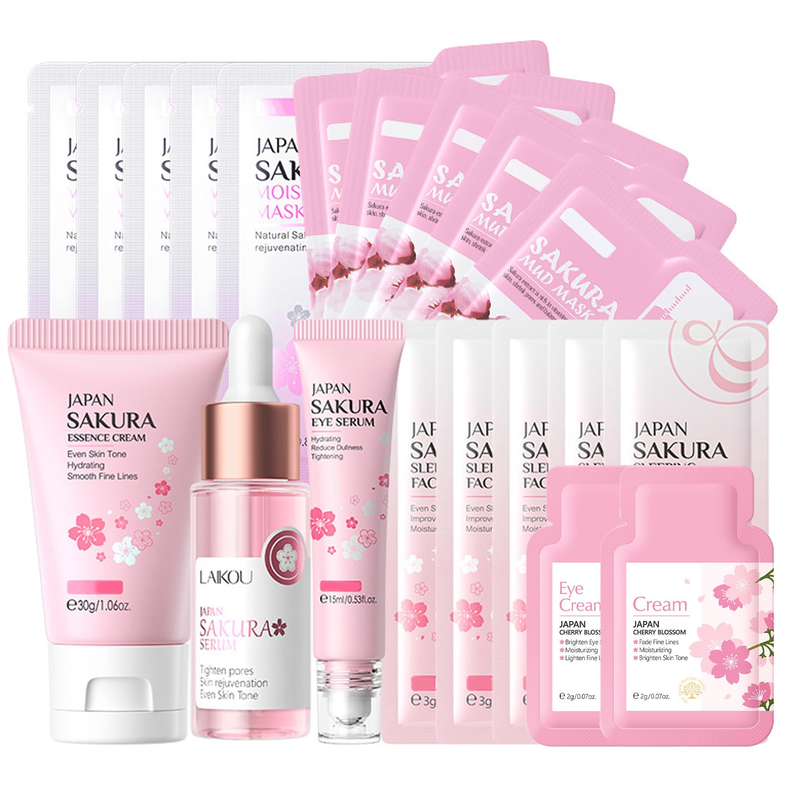Asheyya Sakura Skincare Set & Kits, Skin Care for Teenage Girls Skincare for Kids with Face Cream Face Serum, Lip Mask