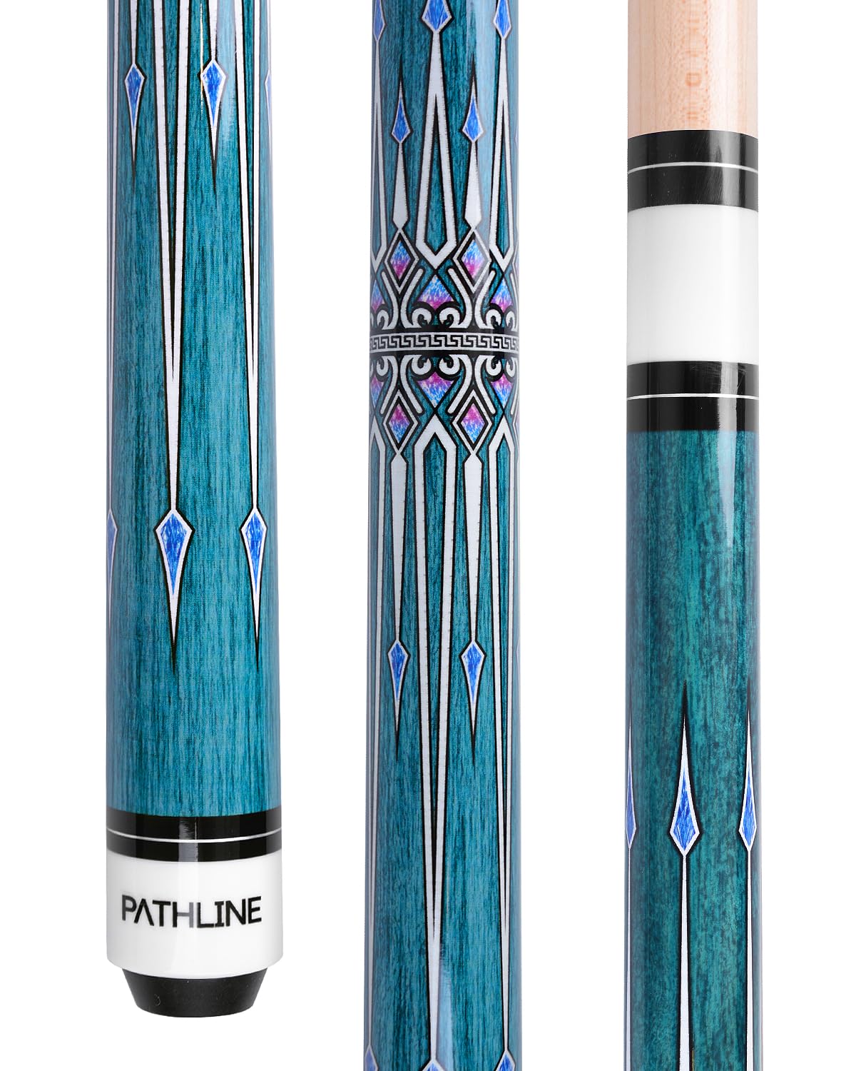 Pathline Pool Cue Stick – Digital Printing Technology 58″ Maple 13mm Tip Billiard Pool Stick(Green – 19oz)