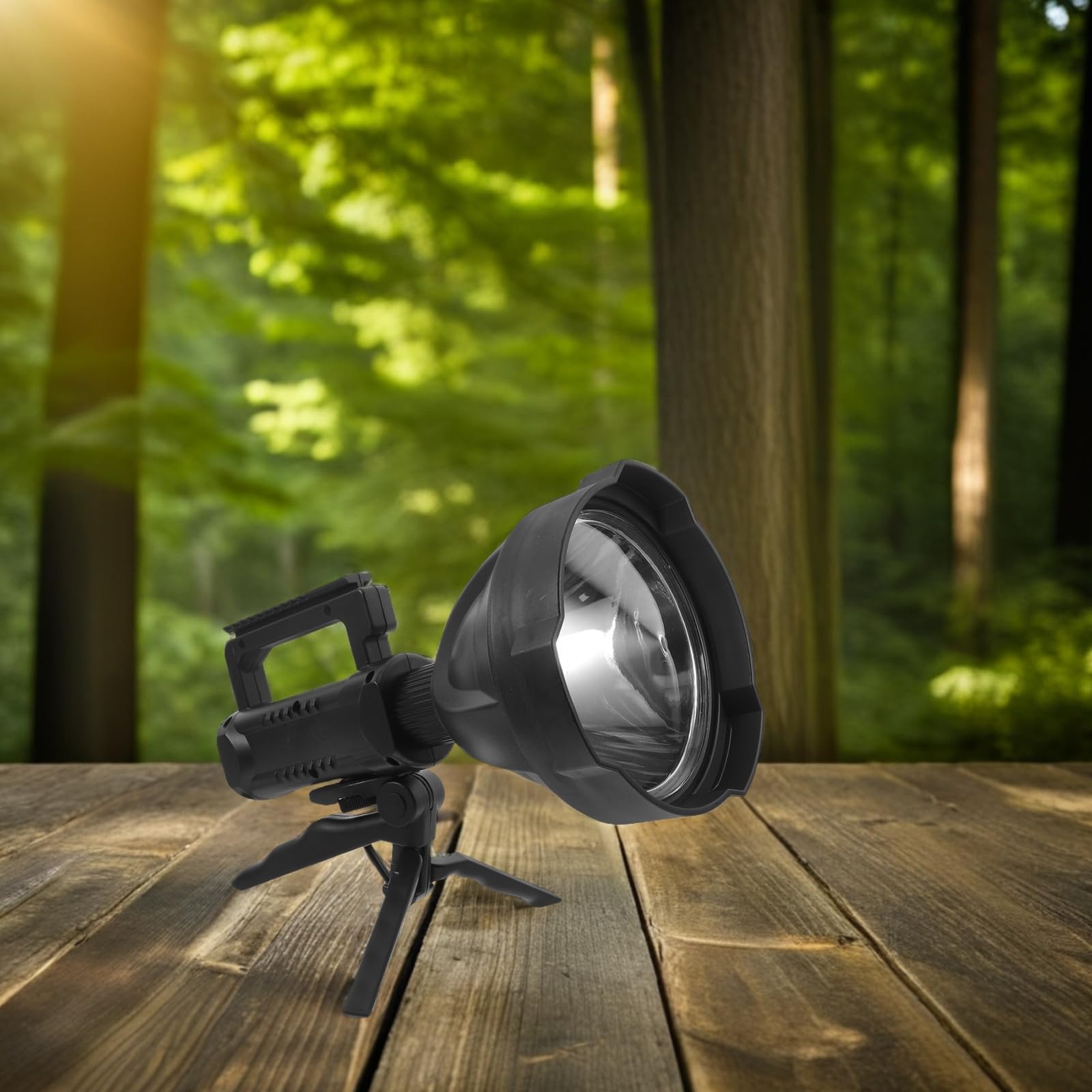 SHINEOFI Torcia LED Ricaricabile 8000mah Nero Portatile per Campeggio e Outdoor Luce Potente e Materiale Plastico Resistente
