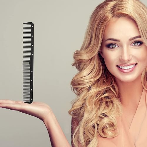 Miniatura 4 de 12 peines de corte fino de carbono de fibra de carbono peine de peluquería resistente al calor peine de peluquería negro