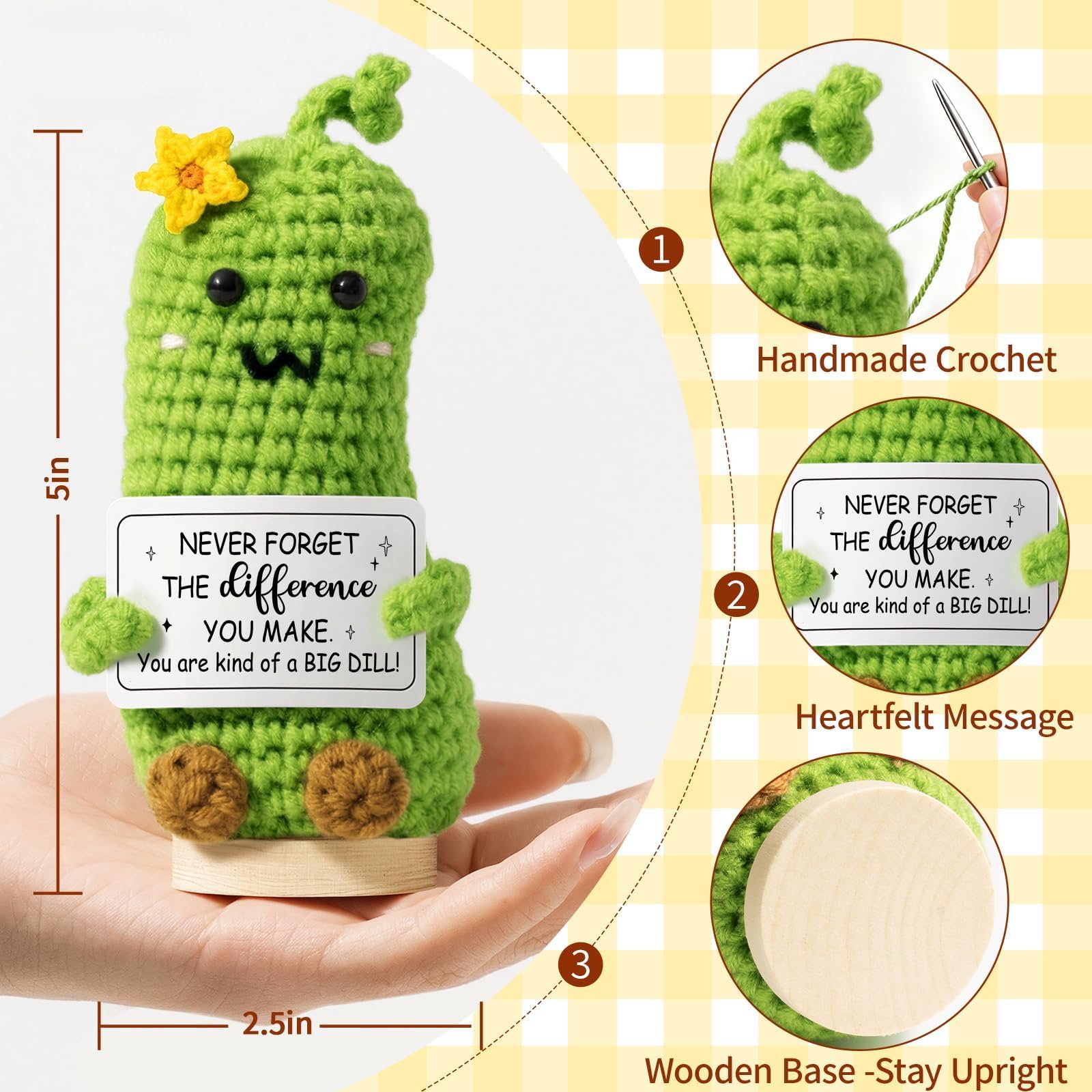 Thank You Gifts for Women Emotional Support Crochet Plush, Administrative Professional Day Gifts Easter Basket, Handmade Pineapple Crochet Employee Appreciation Gifts for Teacher Coworker Nurses Boss