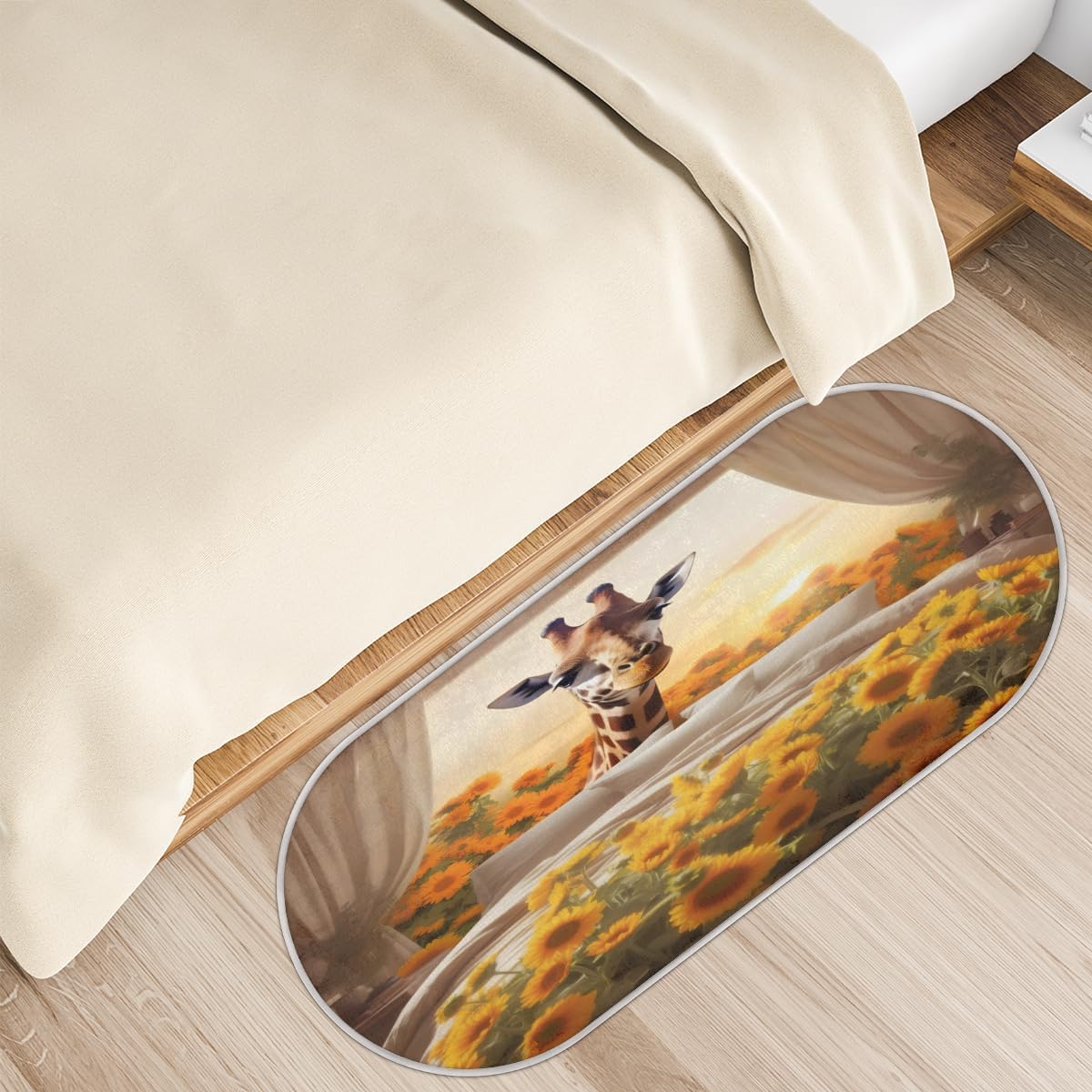 cfpolar Shark Turquoise Background Bathroom Rugs Non-Slip Bath Rug Microfiber Bath Mat Absorbent Kitchen Mats and Rugs Machine Washable Oval Plush Floor Mat for Bathroom Bedroom Laundry 47"x20"