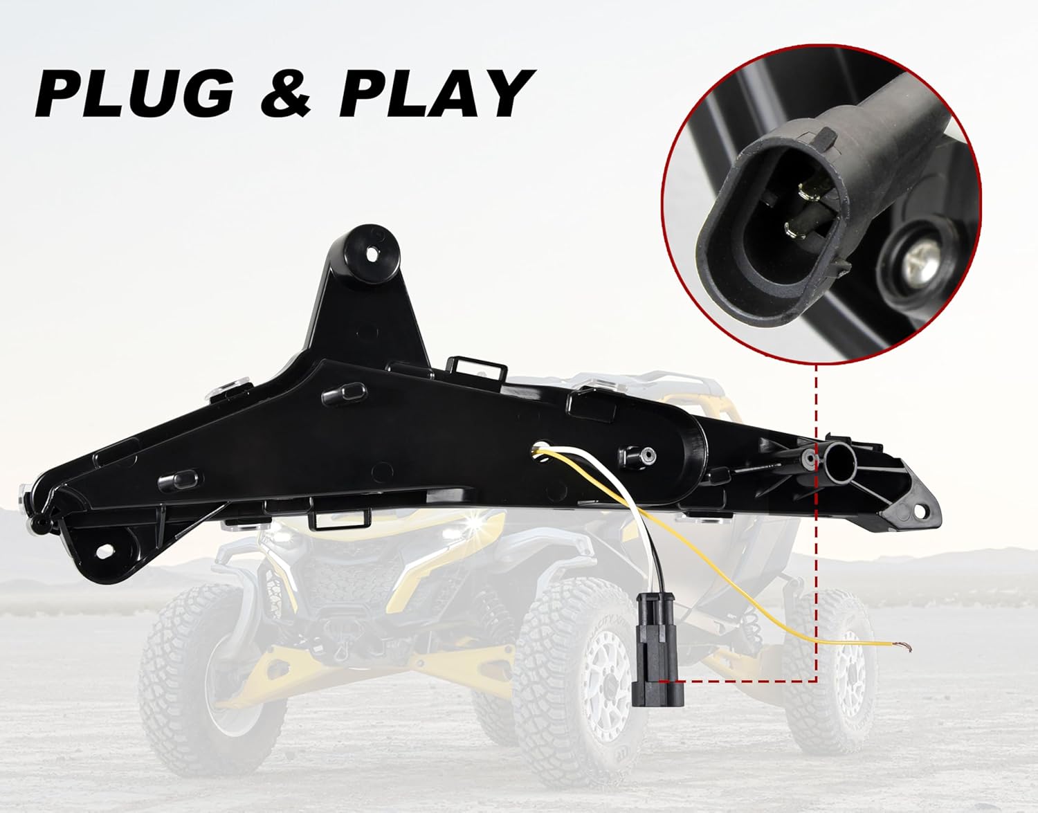 SAUTVS LED Turn Signal Fang Lights for Can-Am Maverick R, Front DRL Auxiliary Accent Lamps with Yellow Flashing Lights for Can Am Maverick R MAX X RS 2024+ Models Accessories
