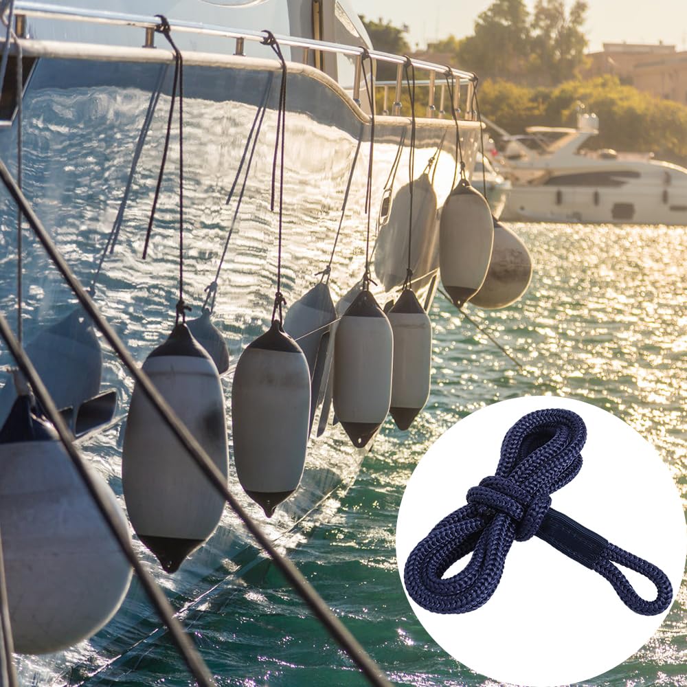 4 Pezzi Corde per Parafanghi per Barche, 150 cm Robuste Linee di Attracco in Poliestere, Corda per Barca per Imbarcazioni Marine Ormeggio