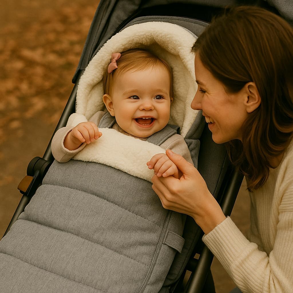 Stroller Footmuff Bunting Bag for Winter – Universal Stroller Cover for Cold Weather, Compatible with UPPAbaby Vista V2 / V3 / Vista/Cruz/Cruz V2 / RumbleSeat/Ridge/Minu – Storage Bag Included