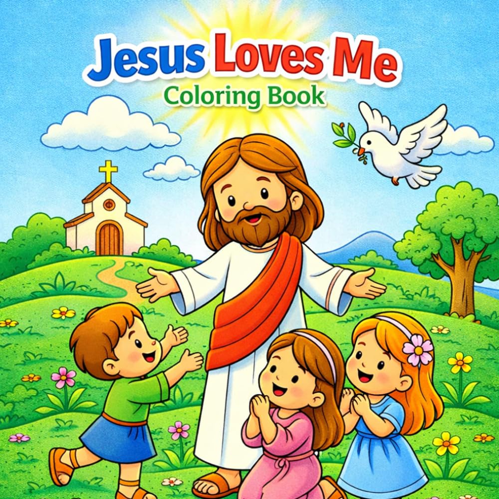 Jesus Loves Me Coloring Book: A Faith-Based Coloring Book with Simple Biblical Scenes for Little Kids