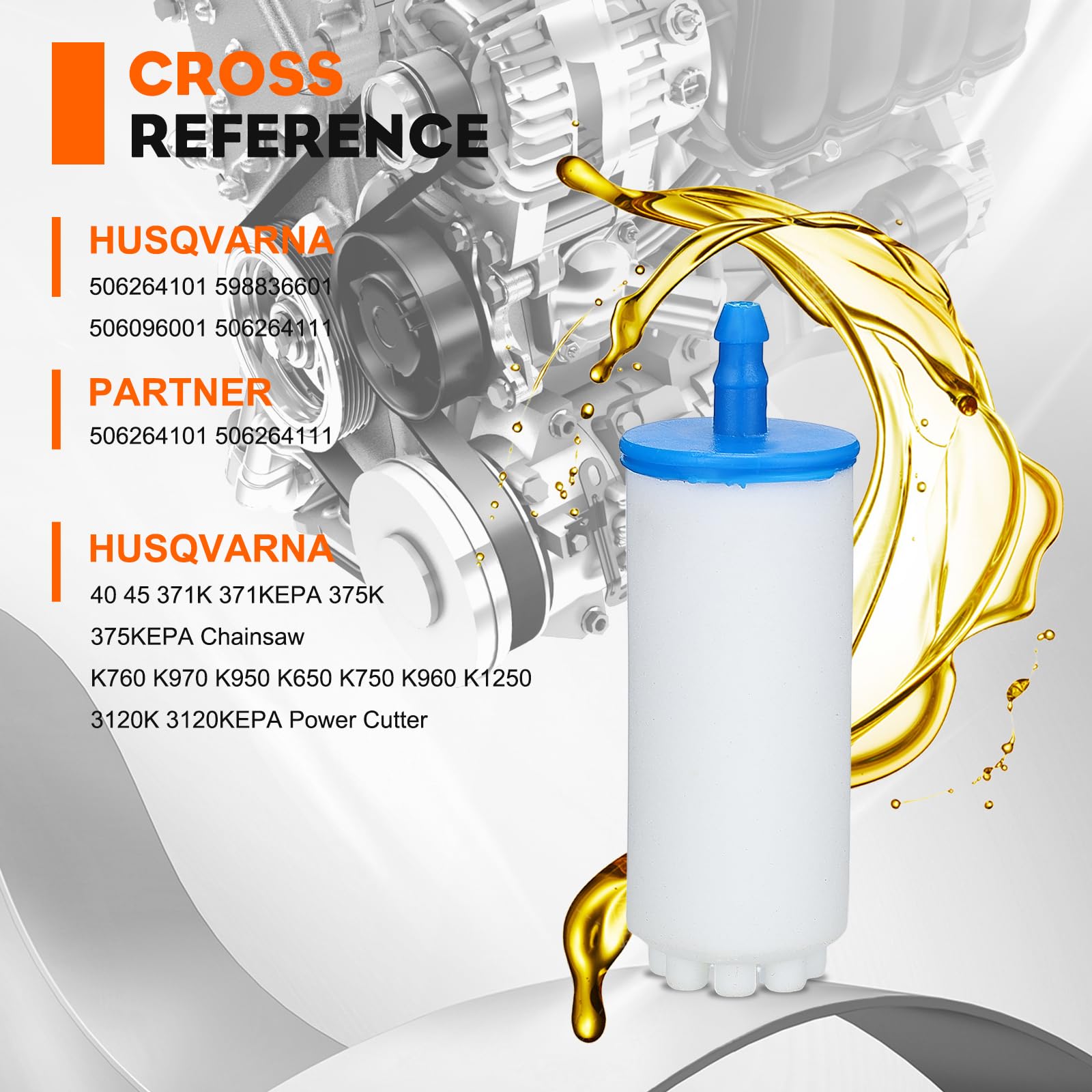 10 x fuel filter for Husqvarna Chainsaw 50 51 55 61 268 272