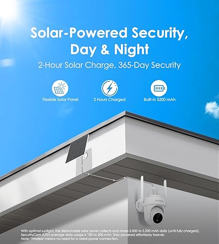 Miniatura 6 de Cámaras de seguridad inalámbricas para exteriores, cámaras solares 4K para seguridad en el hogar con visión nocturna a color y seguimiento de giro e