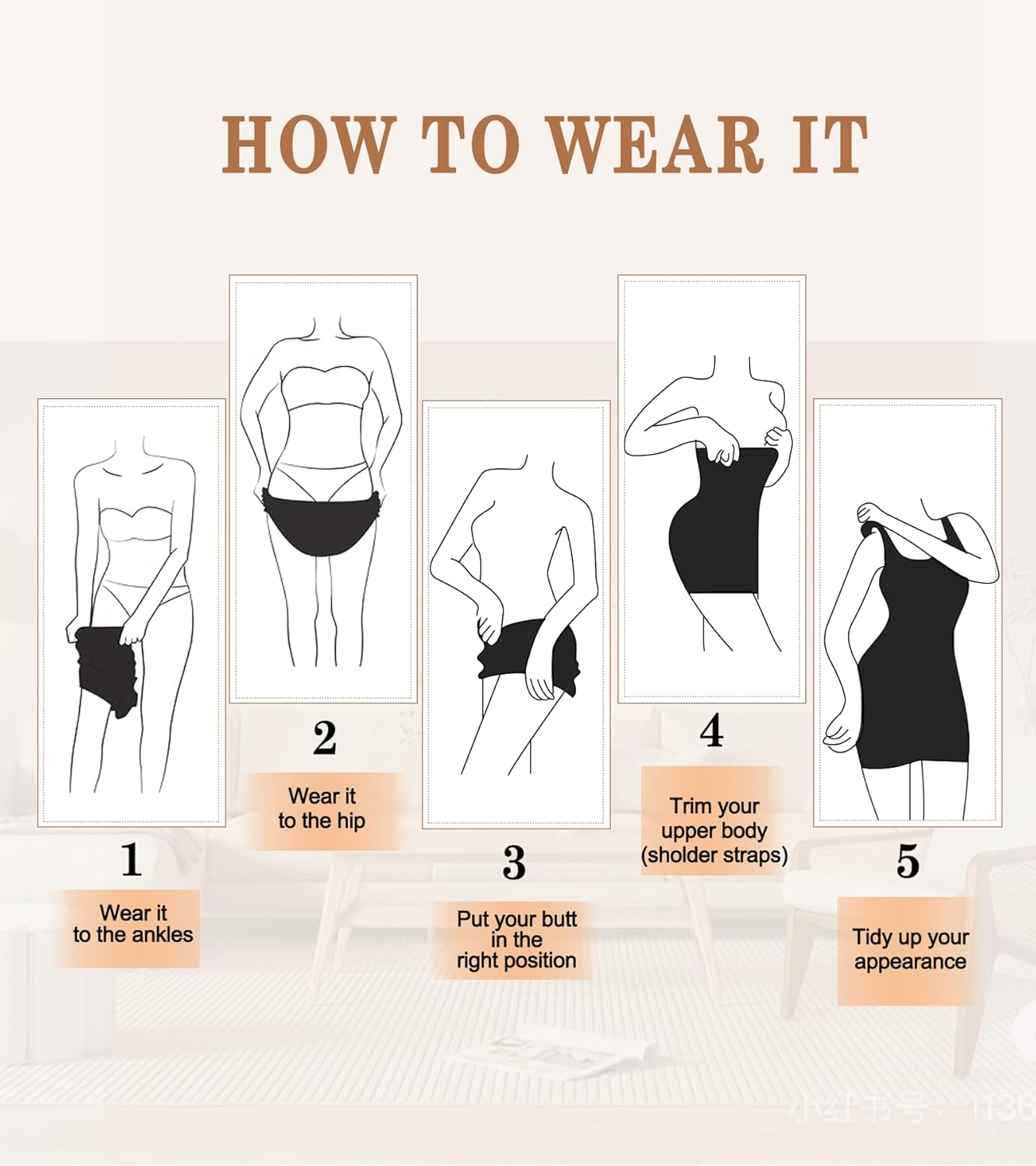 Shapewear Slip for Under Dresses Tummy Control Full Slip for Womens Adjustable Strap - Image 6