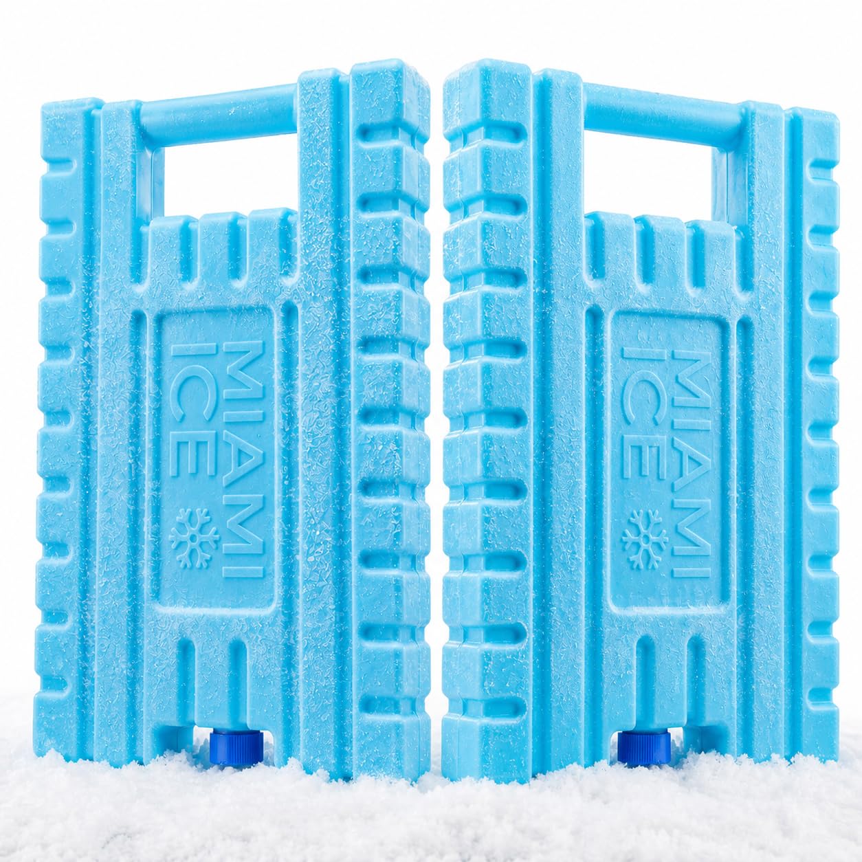 Miami Ice XL Reusable Ice Packs for Cooler (12"x9") - Replaces 14 lbs of Ice, Stays Cold up to 96 Hours, BPA-Free, Built-in Handle, Large Frozen Cooler Ice Packs - 2 Pack
