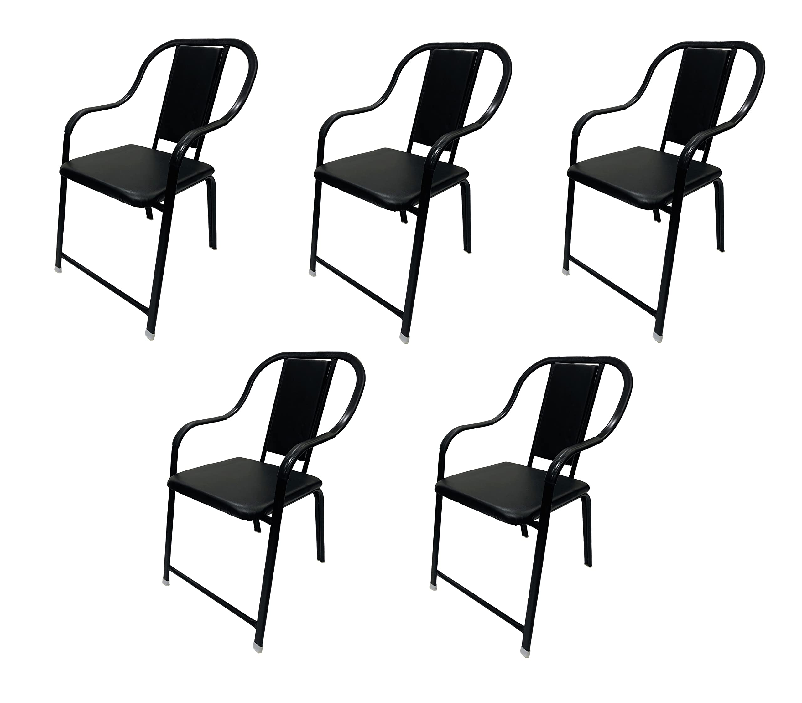 RATISON Comfortable Office Study Computer Library Visitor Chair with arm Rest with Iron Frame and Cushion seat Back, Chair Without Wheels (Black, 5) (B0C5R1CZVW) Amazon Price History, Amazon Price Tracker