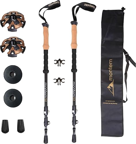 Montem Bastones ultraligeros de fibra de carbono 3K para senderismocaminartrekking - un par (2 bastones)