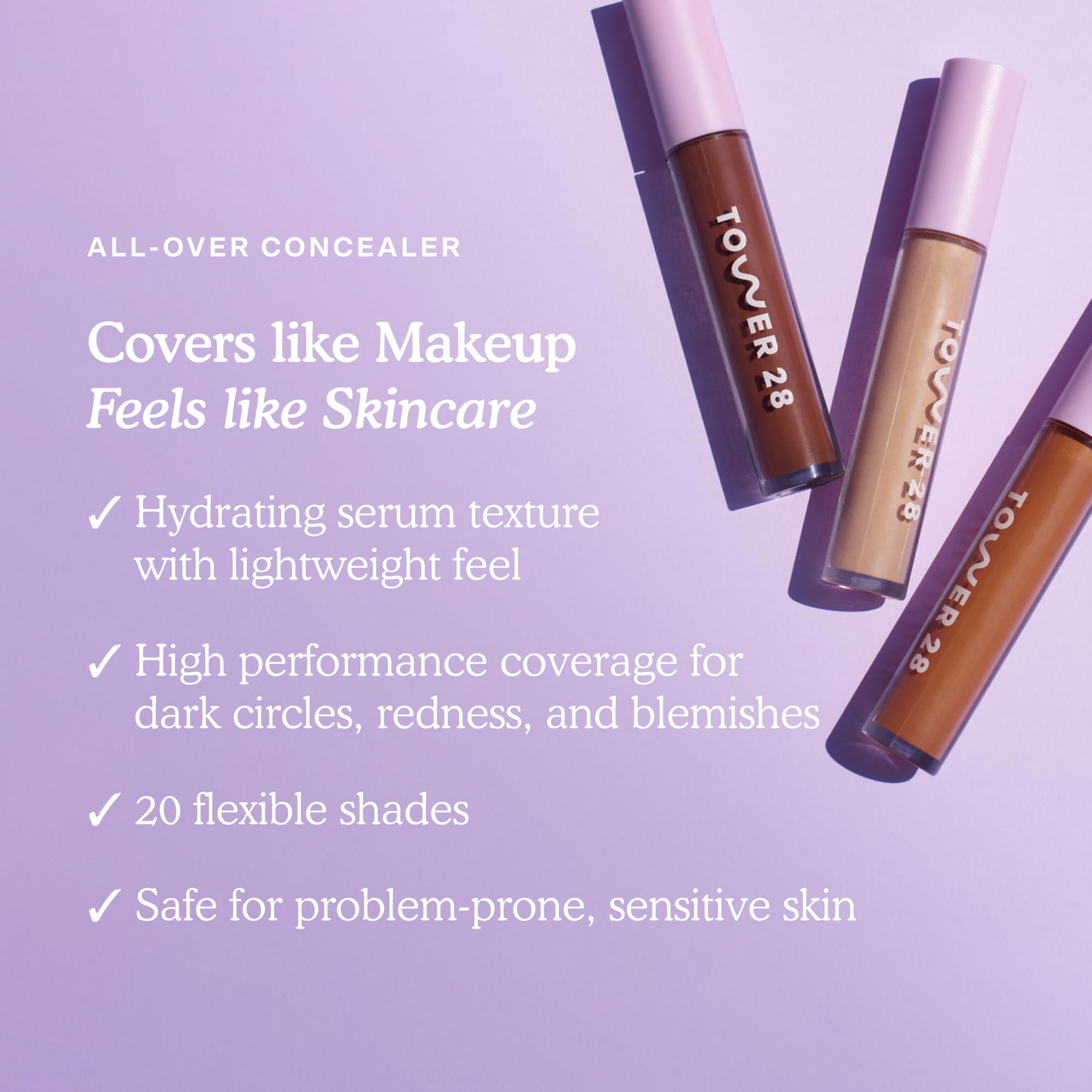 Tower 28 Swipe Serum Concealer - Hydrating Medium-Full Coverage Concealer + Under Eye Brightener - Skin Care Infused Makeup with Hyaluronic Acid + Soothing Centella - 7.0 Medium/Neutral (0.22 oz): 5.0 EP