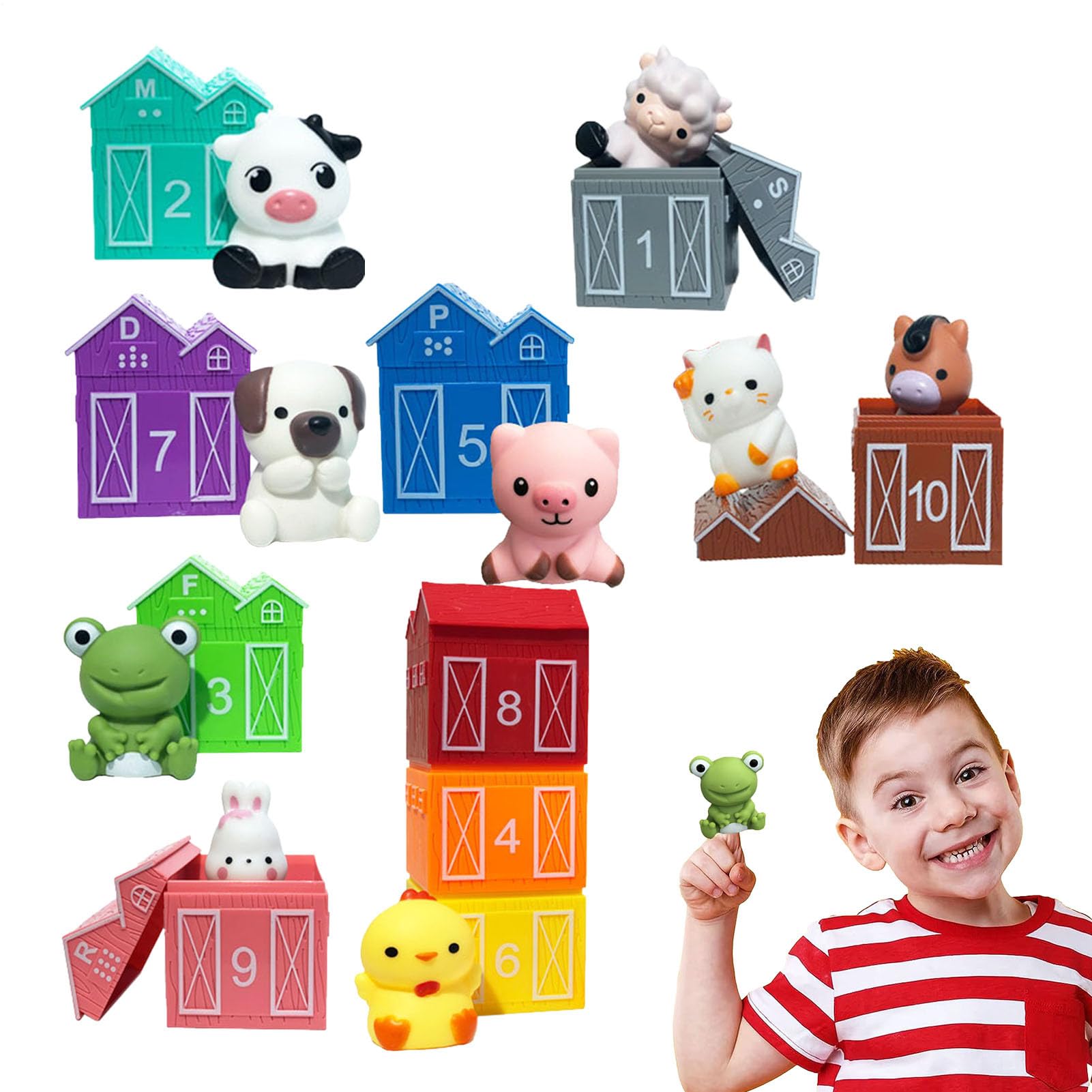 Marionetas de Mano Juguete Educativo Apretable y | Figuras de Dedos Animales de Granja Para Niños Y Niñas Año Nuevo Preescolar Pequeños Cumpleaños Navidad