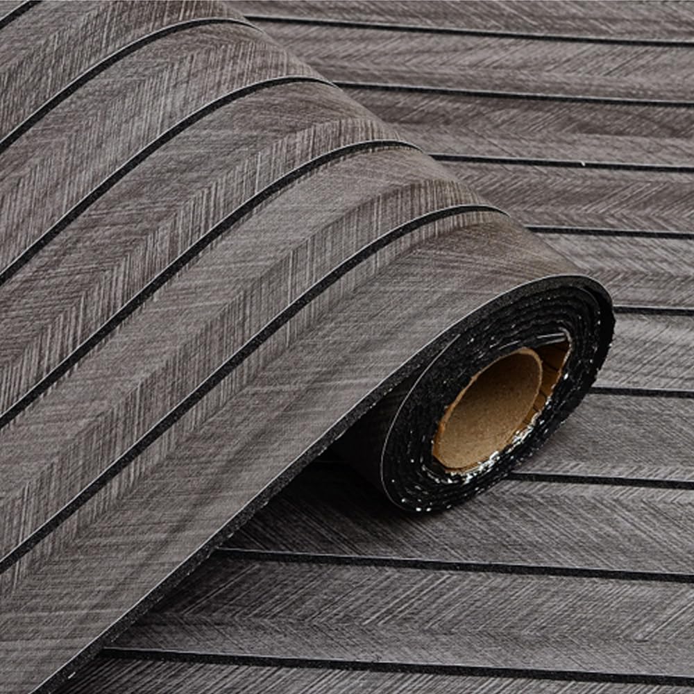 Paneles de pared 3D autoadhesivos, 40 x 300 cm, color gris, aspecto de madera, autoadhesivos, adecuados para cocina, baño, salón, dormitorio
