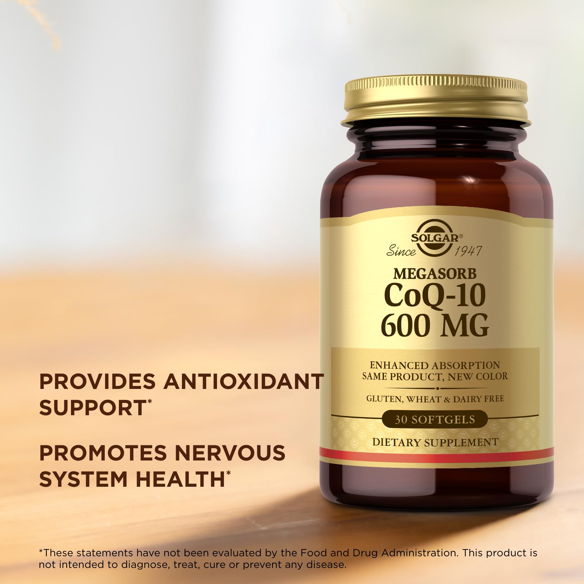 Solgar Megasorb CoQ-10 600 mg, 30 Softgels (Pack of 3) - Promotes Nervous System Health - Coenzyme Q10 Supplement - Enhanced Absorption - Gluten Free, Dairy Free - 90 Total Servings — Amazon image 5
