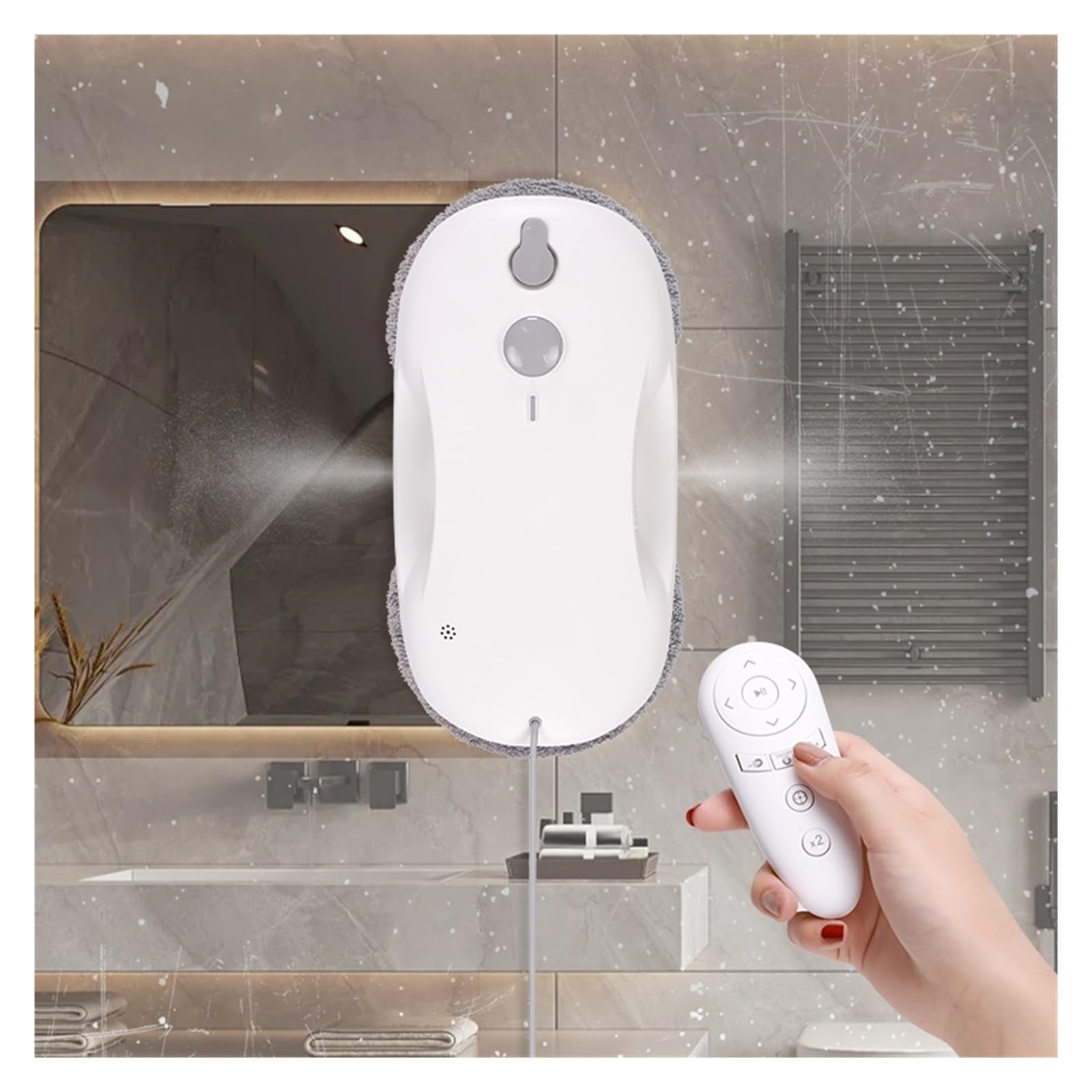 Limpiador De Ventanas Robótico Inteligente Eléctrico CW1 For El Hogar Con Pulverizador, Limpieza Al Vacío Automática, Succión Ciclónica Rápida Y Segura De 3000Pa(CW1-01)