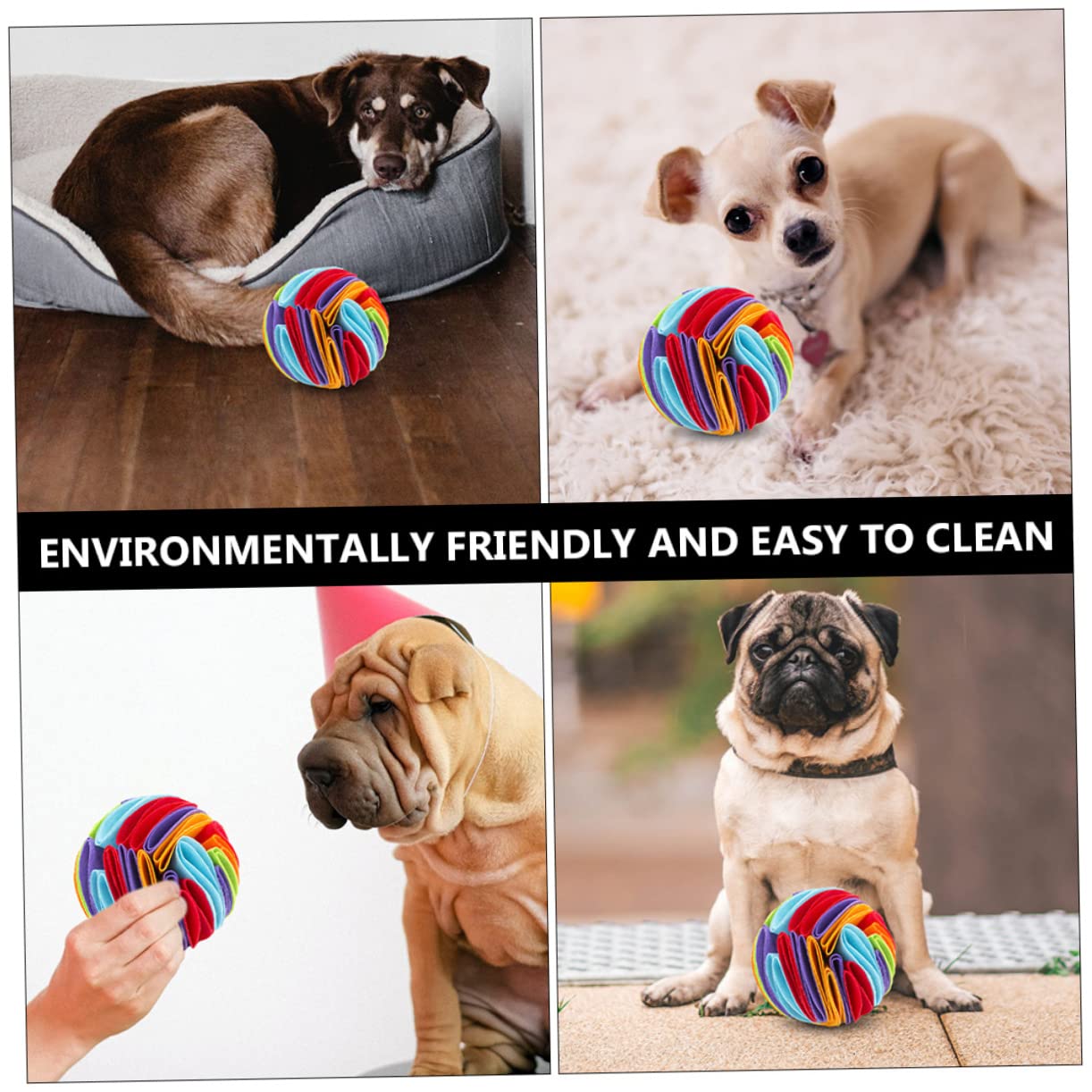 Angoily 2piezas Juguete Interactivo para Perros Bola Olfativa Fugas De Comida Juguete De Masticar para Mascotas para Casa y Jardín Material De Fieltro Resistente y Colorido