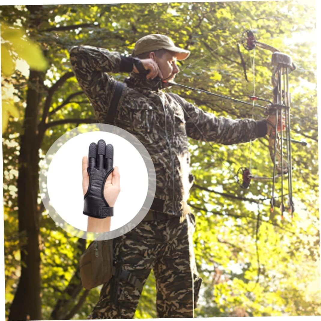 ROLTIN Archery Finger Glove Archery Glove Three Finger Shooting Hunting Leather Gloves Protector Feather Bow Shooting Hunting Protect Gloves for Men Women XL jiangyu1994