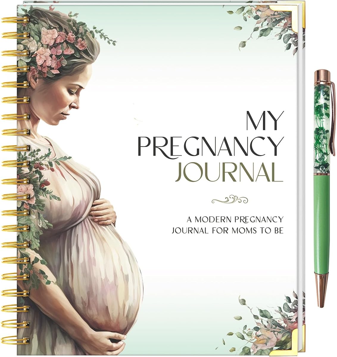 Pregnancy Journal for First Time Moms – Memory Book & Planner with Floral Pen, Weekly & Monthly Pregnancy Tracker, Baby Keepsake Book, Gift for Expecting Moms