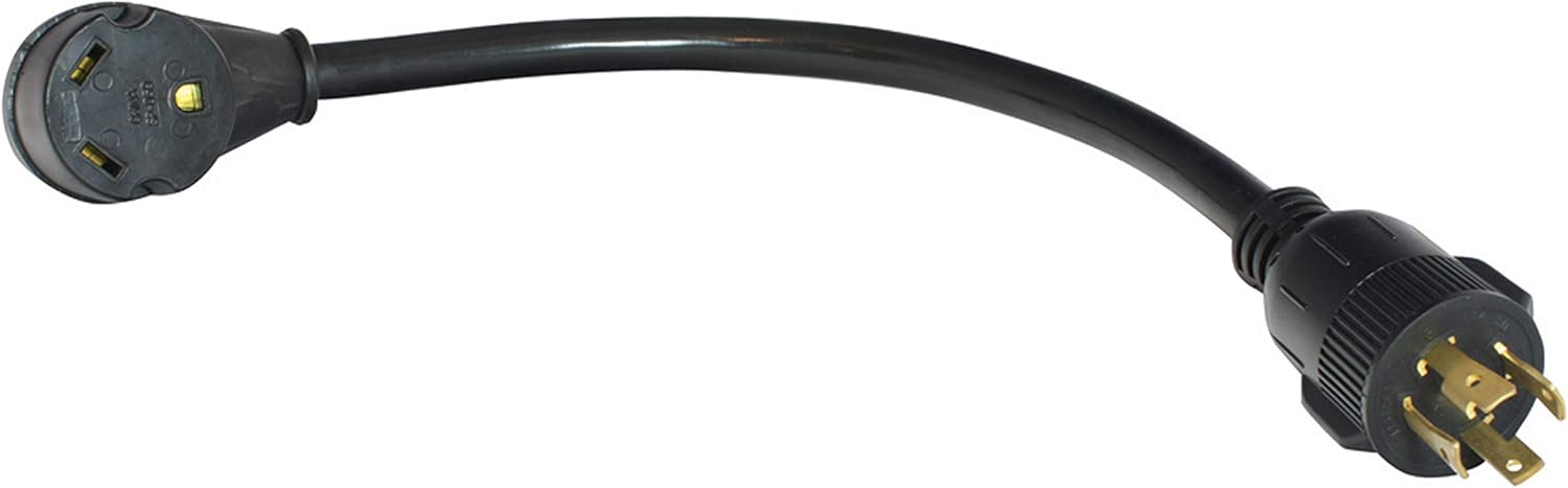 Valterra A10-G30430VP Mighty Cord 12" Generator Adapter Cord - 4-Prong, 30AM to 30AF