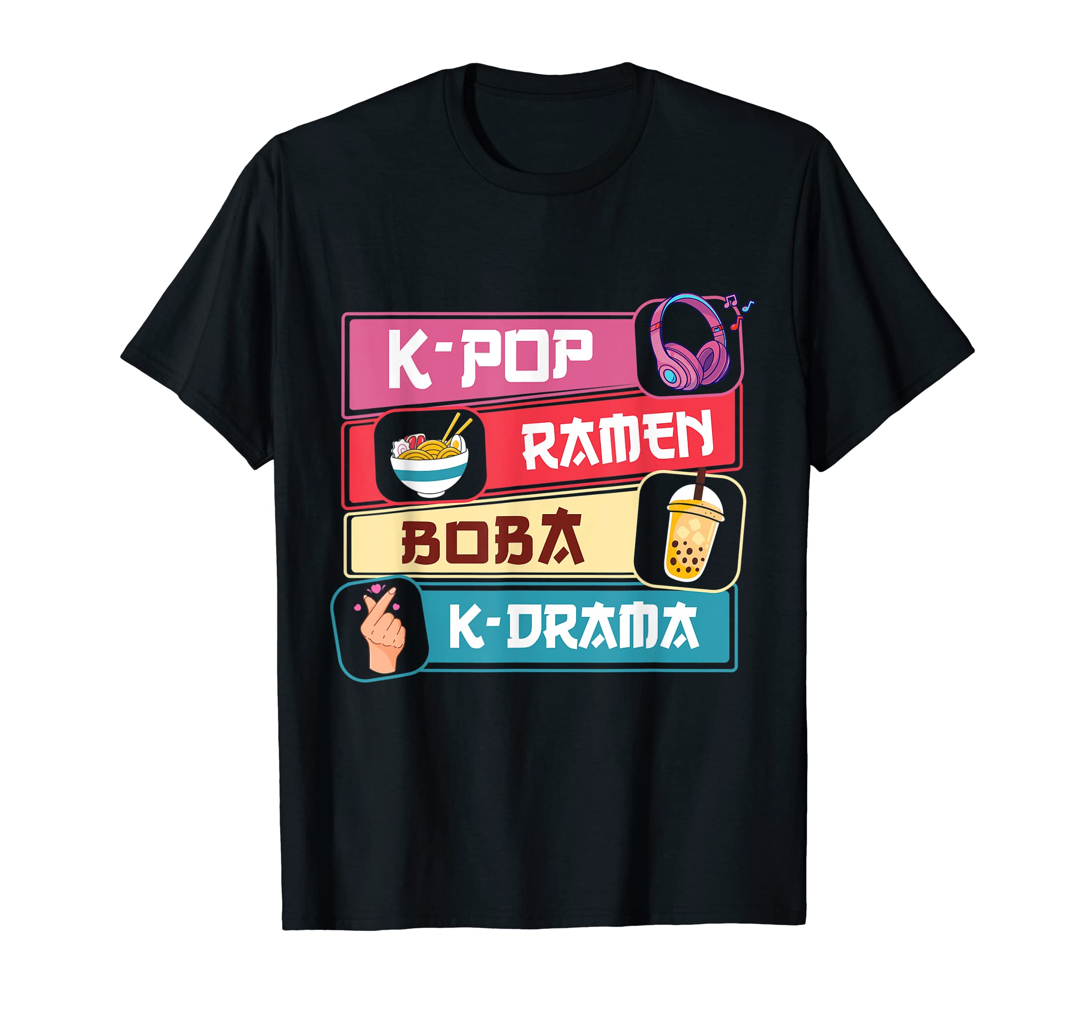 K-Pop Ramen Boba K-Drama Cute Kawaii Korean Drama Teen Girls T-Shirt