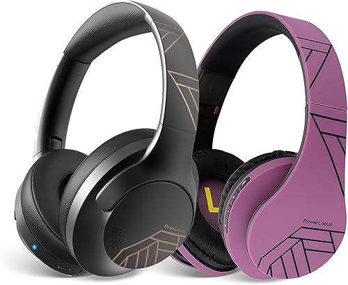 PowerLocus Auriculares inalámbricos P3 Negro x P2 Negro/Púrpura sobre la oreja