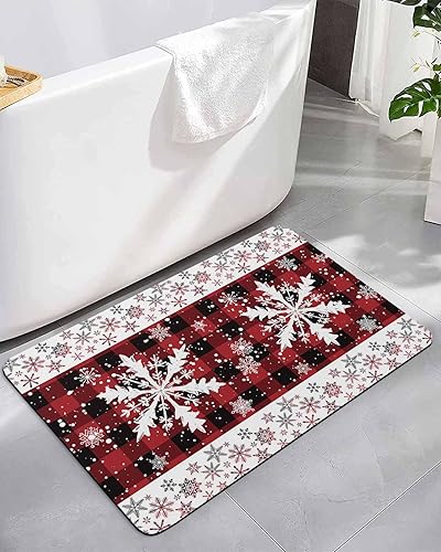 Tapete de baño con diseño de copos de nieve para bañera, antideslizante, de secado rápido y absorbente, tierra de diatomeas, cocina, ducha,