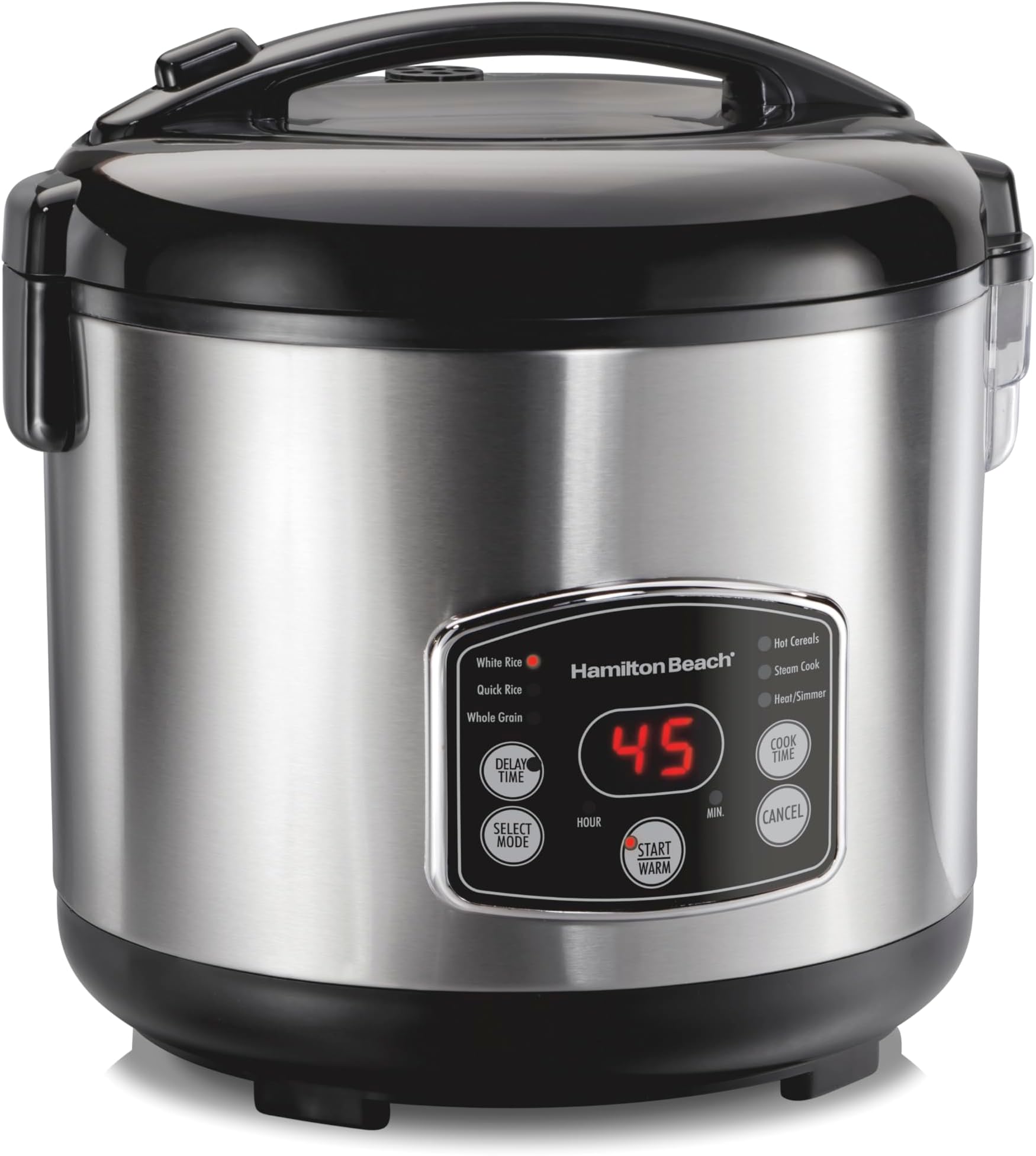 Hamilton Beach (37548) Rice Cooker, 7 Cups uncooked Resulting in 14 Cups Cooked with Steam & Rinse Basket